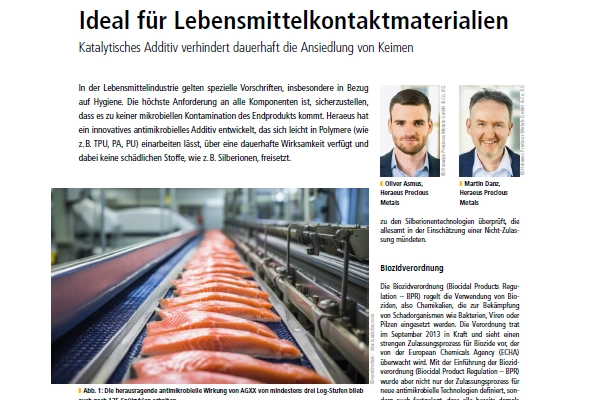  Ideal für Lebensmittelkontaktmaterialien