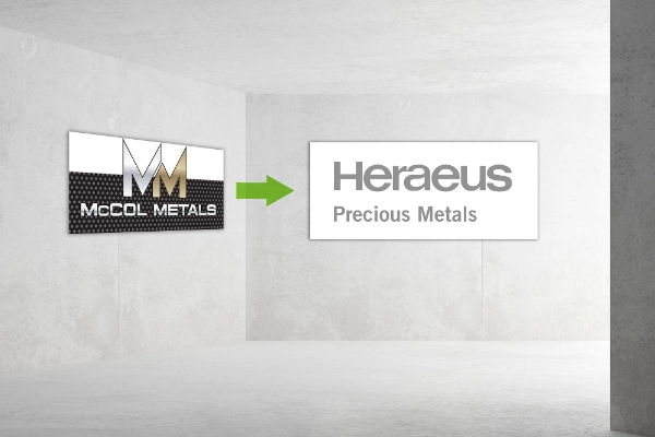 Inclusion of McCol Metals in the Heraeus Precious Metals brand